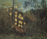 Henri Rousseau In a Tropical Forest.Struggle between Tiger and Bull Spain oil painting artist